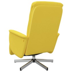Fauteuil inclinable avec repose-pieds jaune clair tissu 
