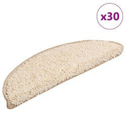 Tapis d'escalier 30 pcs crème 56x17x3 cm 