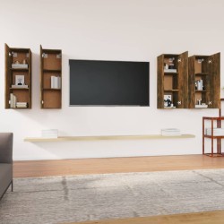 Meubles TV 4 pcs Chêne fumé 30,5x30x90 cm Bois d'ingénierie 