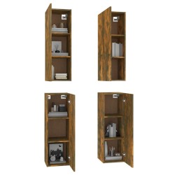 Meubles TV 4 pcs Chêne fumé 30,5x30x90 cm Bois d'ingénierie 