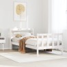 Cadre de lit sans matelas blanc 90x200 cm bois de pin massif 