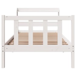 Cadre de lit sans matelas blanc 90x200 cm bois de pin massif 