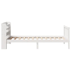 Cadre de lit sans matelas blanc 90x200 cm bois de pin massif 