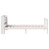Cadre de lit sans matelas blanc 90x200 cm bois de pin massif 