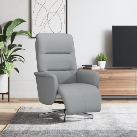 Fauteuil inclinable avec repose-pieds gris clair tissu 