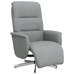 Fauteuil inclinable avec repose-pieds gris clair tissu 