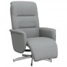 Fauteuil inclinable avec repose-pieds gris clair tissu 