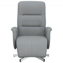 Fauteuil inclinable avec repose-pieds gris clair tissu 