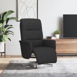 Fauteuil inclinable avec repose-pieds noir tissu 