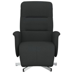 Fauteuil inclinable avec repose-pieds noir tissu 