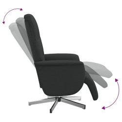 Fauteuil inclinable avec repose-pieds noir tissu 