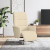 Fauteuil inclinable avec repose-pied crème tissu 