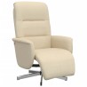 Fauteuil inclinable avec repose-pied crème tissu 