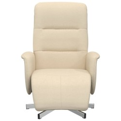 Fauteuil inclinable avec repose-pied crème tissu 