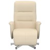 Fauteuil inclinable avec repose-pied crème tissu 