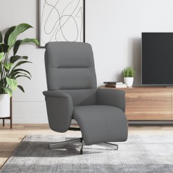 Fauteuil inclinable avec repose-pieds gris foncé tissu 