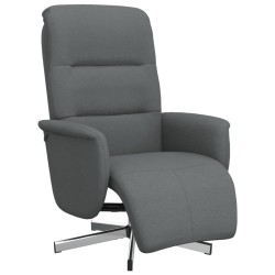 Fauteuil inclinable avec repose-pieds gris foncé tissu 