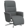 Fauteuil inclinable avec repose-pieds gris foncé tissu 