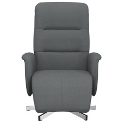 Fauteuil inclinable avec repose-pieds gris foncé tissu 