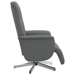 Fauteuil inclinable avec repose-pieds gris foncé tissu 