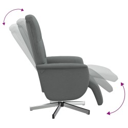 Fauteuil inclinable avec repose-pieds gris foncé tissu 
