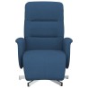 Fauteuil inclinable avec repose-pieds bleu tissu 