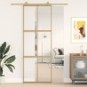 Porte coulissante doré 76x205 cm verre ESG clair et aluminium 