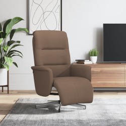 Fauteuil inclinable avec repose-pieds marron tissu 