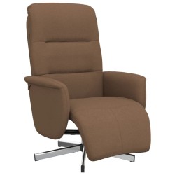 Fauteuil inclinable avec repose-pieds marron tissu 