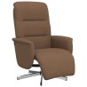 Fauteuil inclinable avec repose-pieds marron tissu 