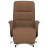 Fauteuil inclinable avec repose-pieds marron tissu 