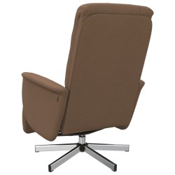 Fauteuil inclinable avec repose-pieds marron tissu 