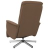 Fauteuil inclinable avec repose-pieds marron tissu 