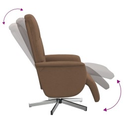 Fauteuil inclinable avec repose-pieds marron tissu 
