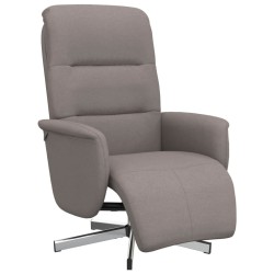 Fauteuil inclinable avec repose-pieds taupe tissu 