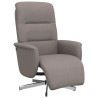 Fauteuil inclinable avec repose-pieds taupe tissu 