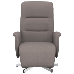 Fauteuil inclinable avec repose-pieds taupe tissu 