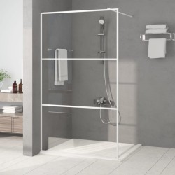 Paroi de douche Blanc 115x195 cm Verre ESG transparent 