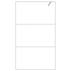 Paroi de douche Blanc 115x195 cm Verre ESG transparent 