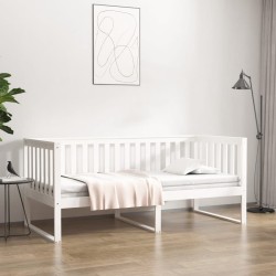 Lit de jour sans matelas blanc 90x190 cm bois de pin massif 