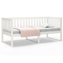 Lit de jour sans matelas blanc 90x190 cm bois de pin massif 