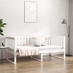 Lit de jour sans matelas blanc 90x190 cm bois de pin massif 
