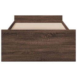Cadre de lit avec tiroirs sans matelas chêne marron 100x200 cm 
