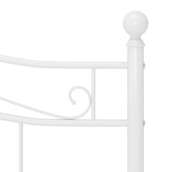 Cadre de lit Blanc Métal 200x200 cm 