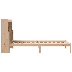 Lit bibliothèque sans matelas 75x190 cm bois de pin massif 