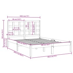 Cadre de lit sans matelas 180x200 cm bois massif 