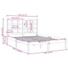 Cadre de lit sans matelas 180x200 cm bois massif 