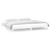 Cadre de lit à LED sans matelas blanc 140x190 cm bois massif 
