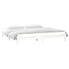 Cadre de lit à LED sans matelas blanc 140x190 cm bois massif 