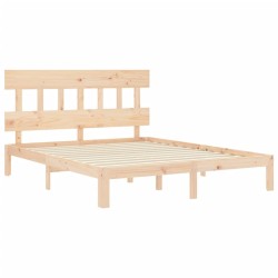 Cadre de lit sans matelas bois de pin massif 